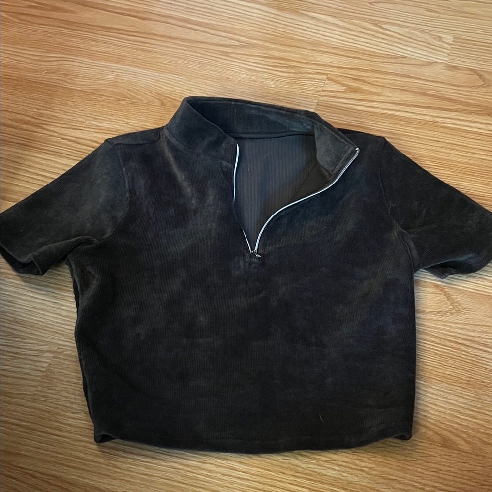 Alô micro corduroy mock neck top